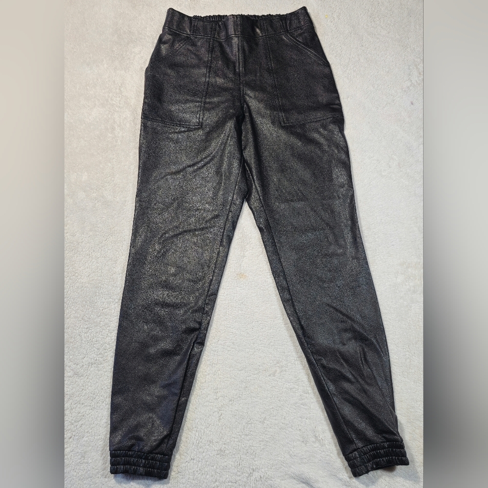 Spanx Faux Leather Brown Jogger Size M - Picture 3 of 11